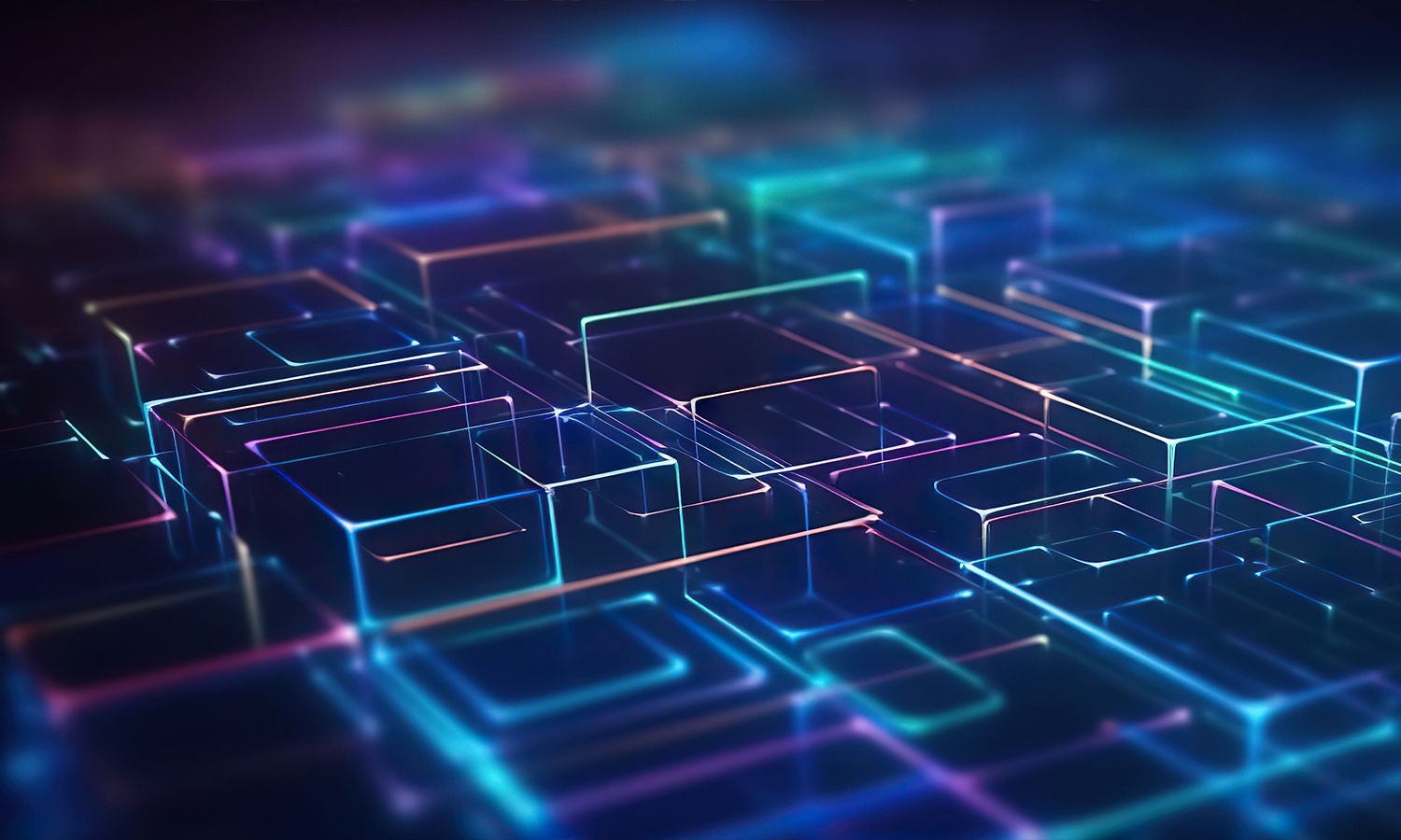 Abstract Circuit lines on dark background